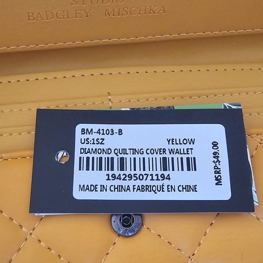 Badgley Mischka Yellow Quilted Crossbody Bag - Picture 4 of 13